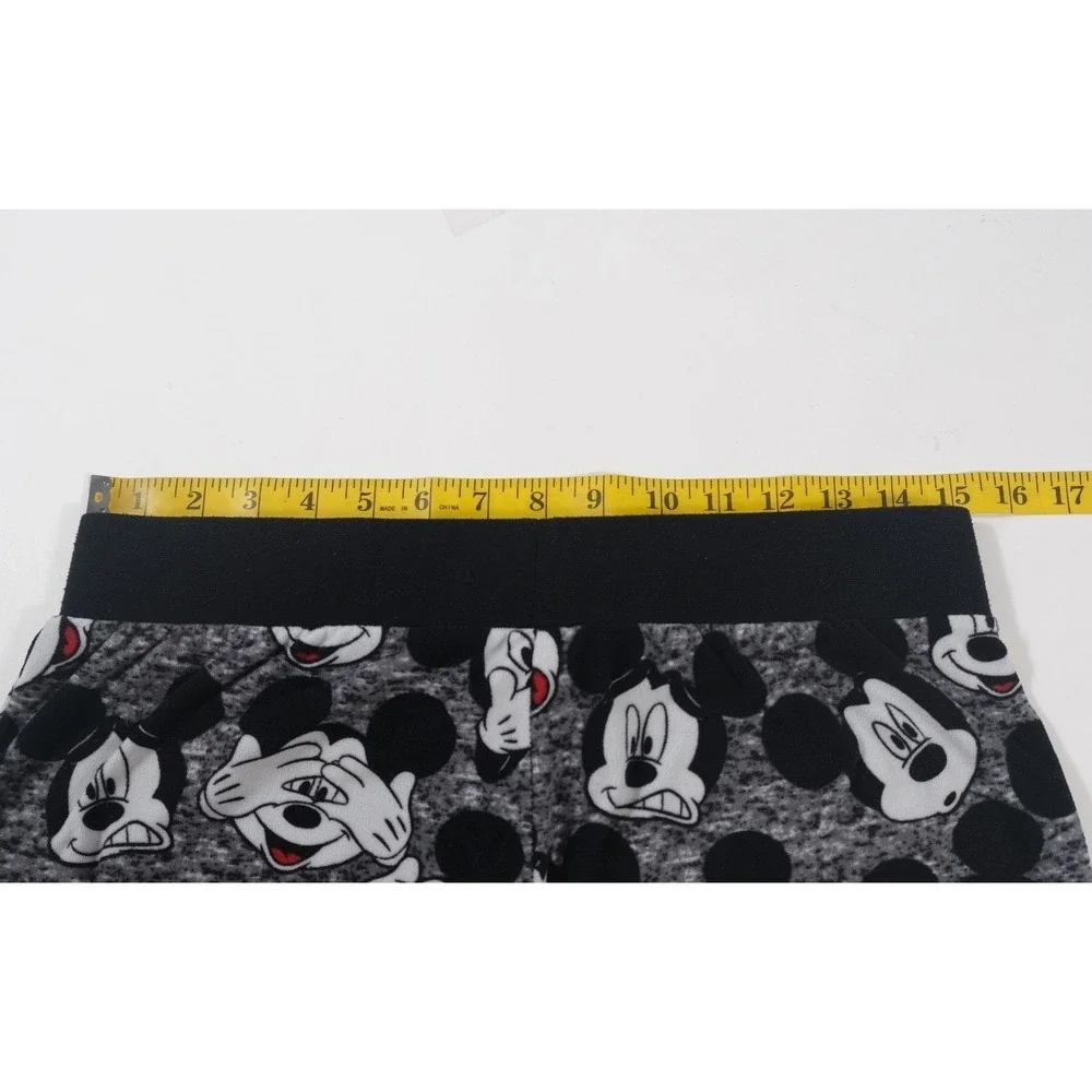 Disney‎ Pajama Pants Womens S Grey Mickey Mouse Jogger Fleece All Over Print